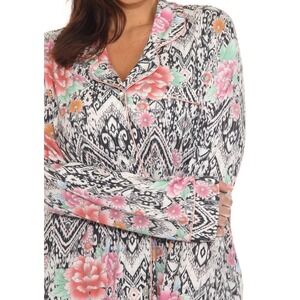 Johnny Was The Carl Floral Print Pajama Top Button‎ Down PJ  XL New Top